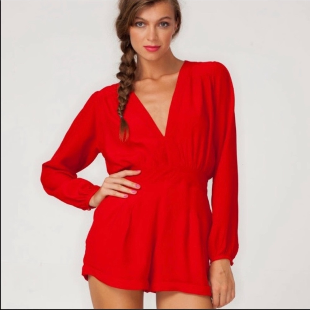 Motel Rocks Red Romper - Picture 2 of 7